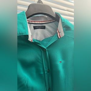 Tommy Hilfiger button up shirt in the color teal